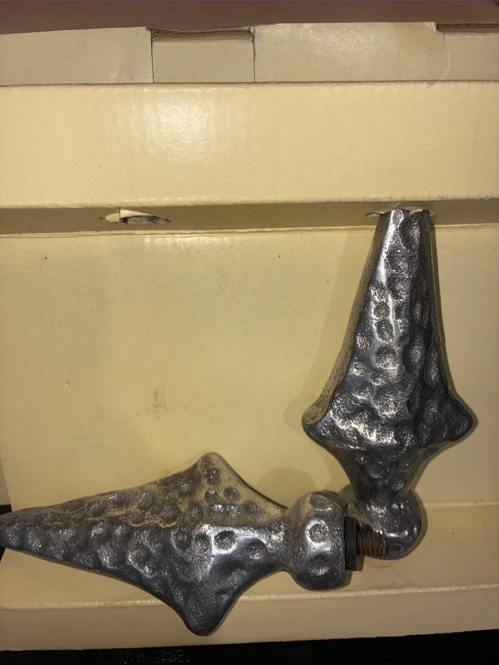 NWT Pier 1 Silver Textured Curtain Finials- Pair
